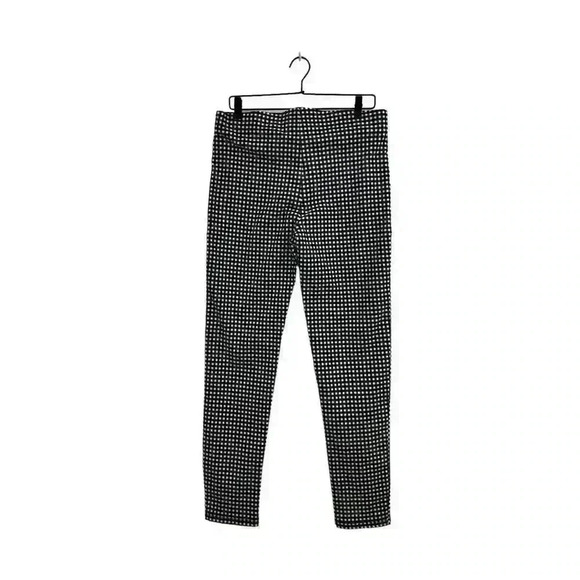 Like New Black/White Gingham Mid-Rise Tapered Pants with Elastic Waist and Front - Picture 2 of 6